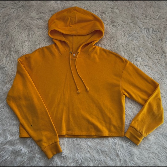 Cropped Mustard Yellow Hoodie - Picture 1 of 2